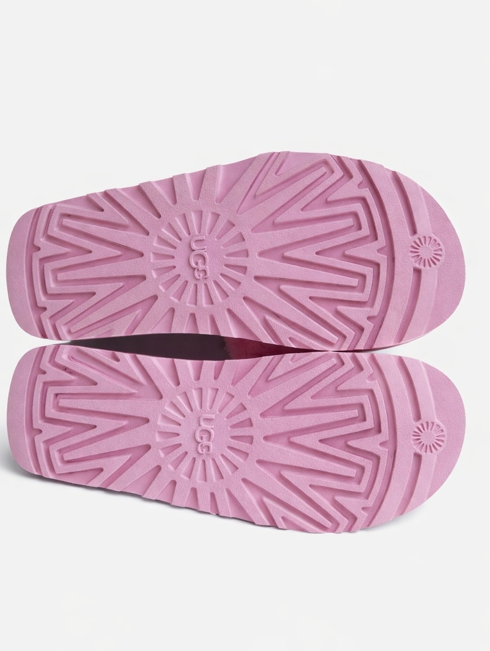 UGG Layton Pink Fluff Logo Slides Slippers Cozy Platform Sandals Size 7 - Picture 4 of 14